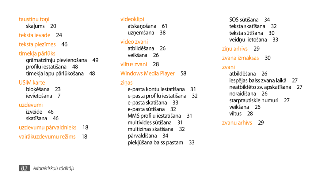 Samsung GT-S3370HSASEB manual Uzdevumi, Profilu iestatīšana  